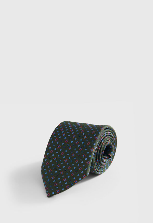 Paul Stuart Silk Printed Micro Medallion Tie
