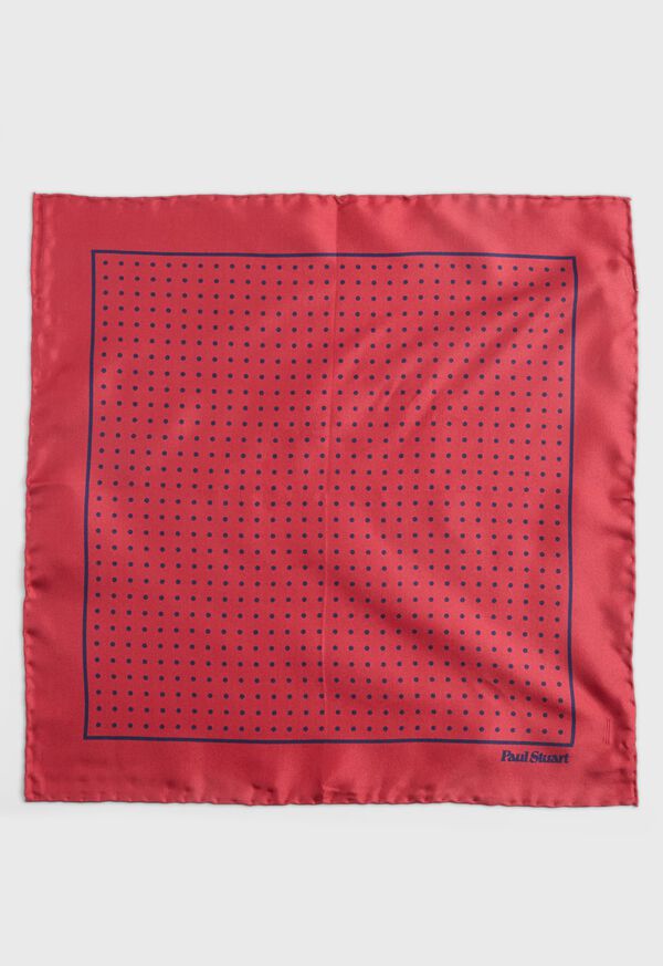 Paul Stuart Silk Twill Dot Print Pocket Square