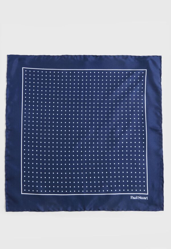 Paul Stuart Silk Twill Dot Print Pocket Square