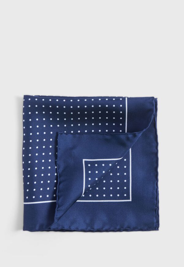 paul stuart Silk Twill Dot Print Pocket Square