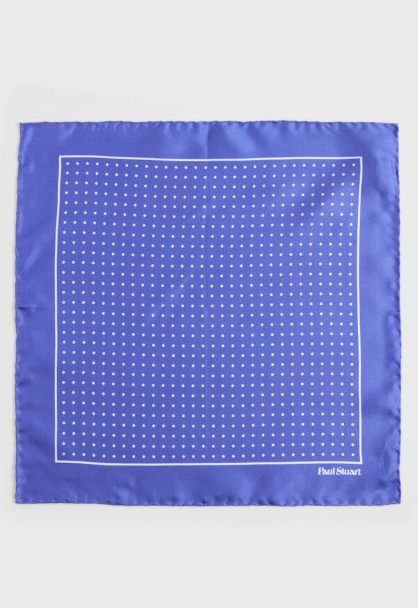 Paul Stuart Silk Twill Dot Print Pocket Square