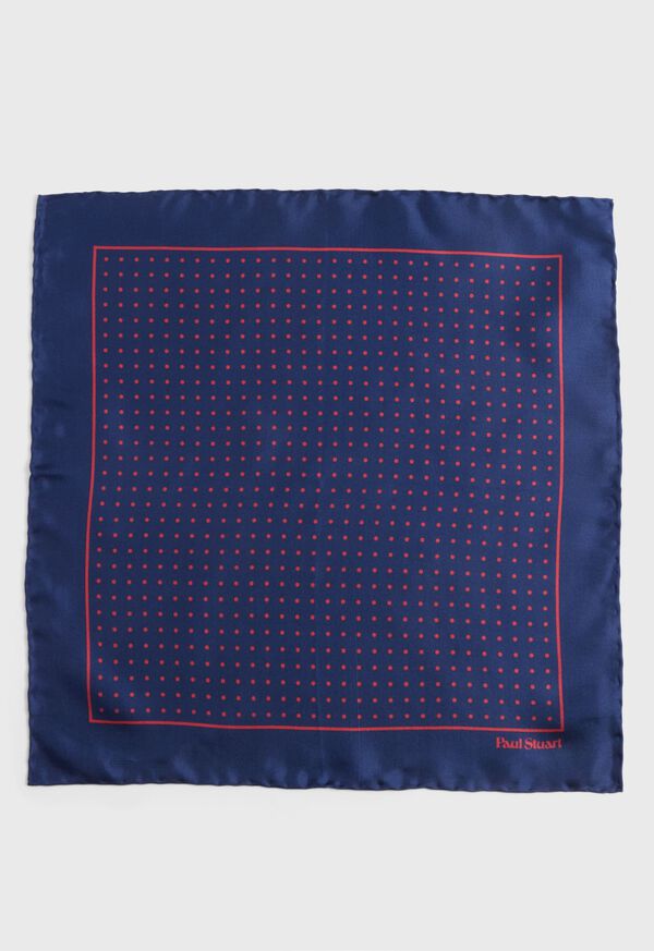 Paul Stuart Silk Twill Dot Print Pocket Square
