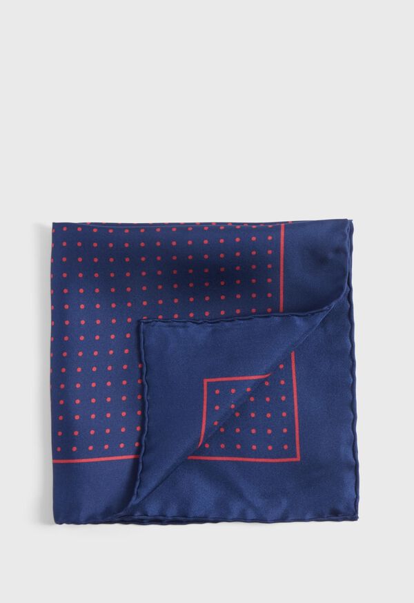 paul stuart Silk Twill Dot Print Pocket Square