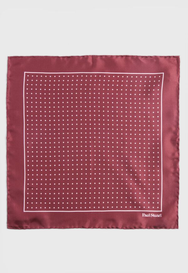 Paul Stuart Silk Twill Dot Print Pocket Square