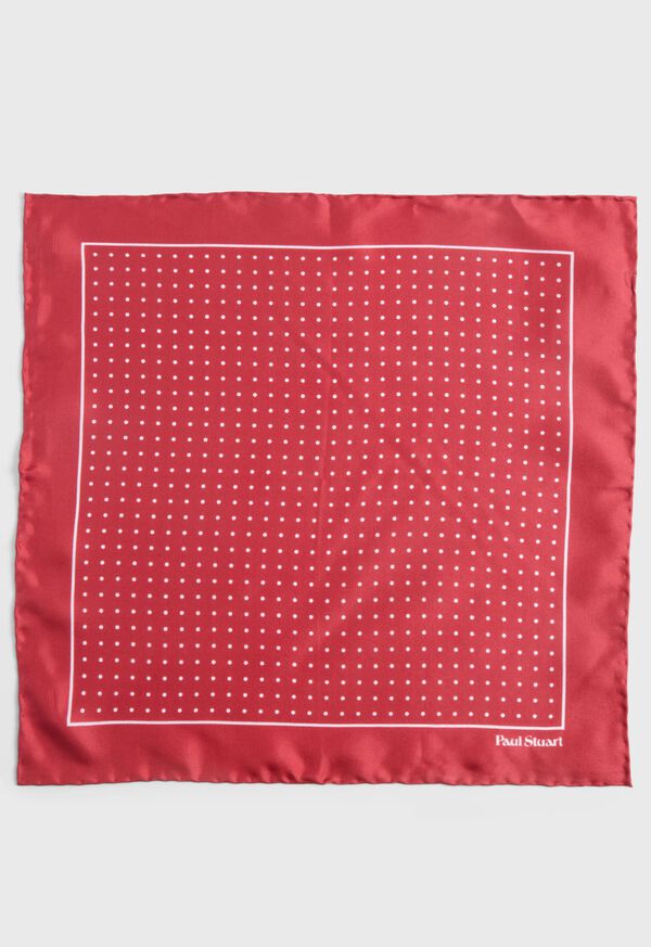 Paul Stuart Silk Twill Dot Print Pocket Square