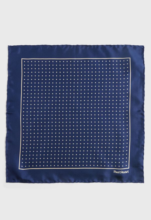 Paul Stuart Silk Twill Dot Print Pocket Square