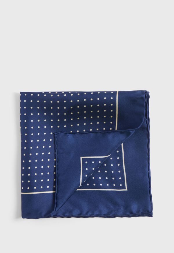 paul stuart Silk Twill Dot Print Pocket Square