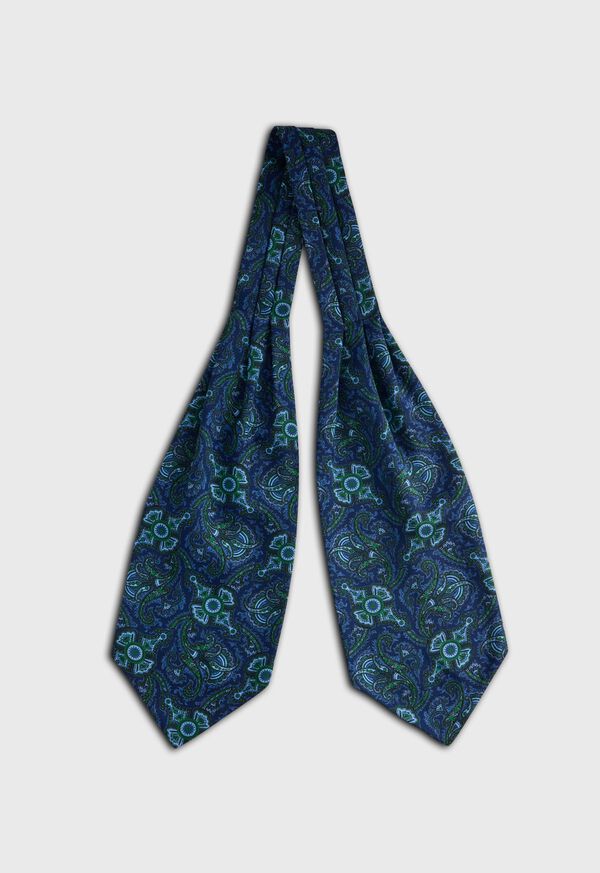 Paul Stuart Silk Twill Micro Paisley Print Ascot