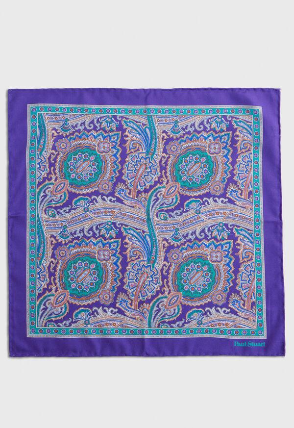 Paul Stuart Silk Twill Paisley Pocket Square
