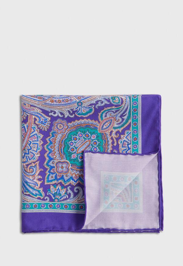 paul stuart Silk Twill Paisley Pocket Square