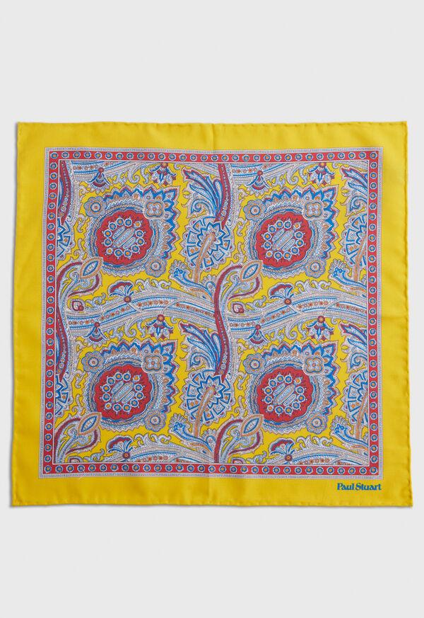 Paul Stuart Silk Twill Paisley Pocket Square