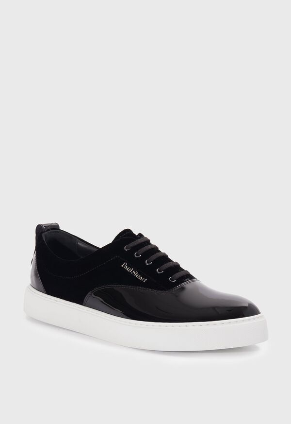 Paul Stuart Star Patent Leather And Velvet Sneaker
