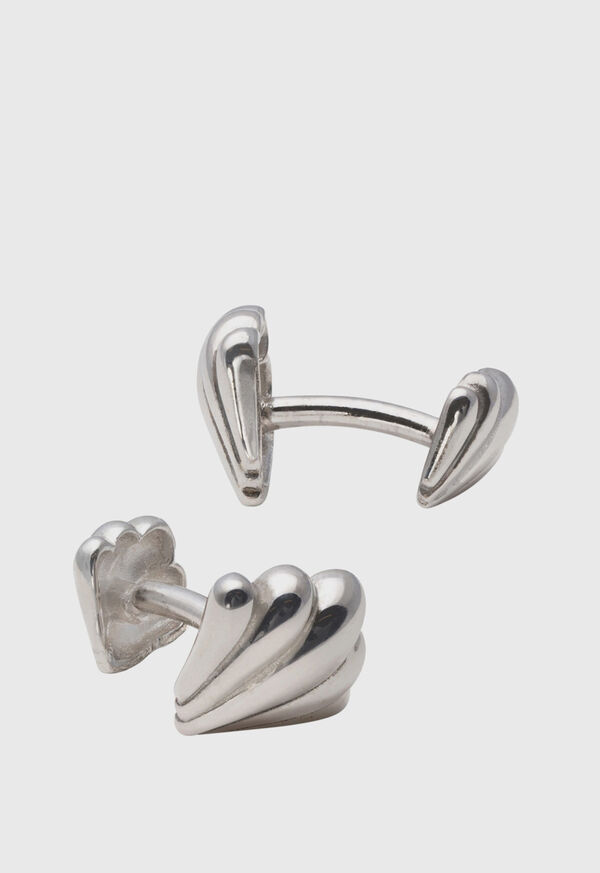 paul stuart Sterling Silver Shell Cufflinks