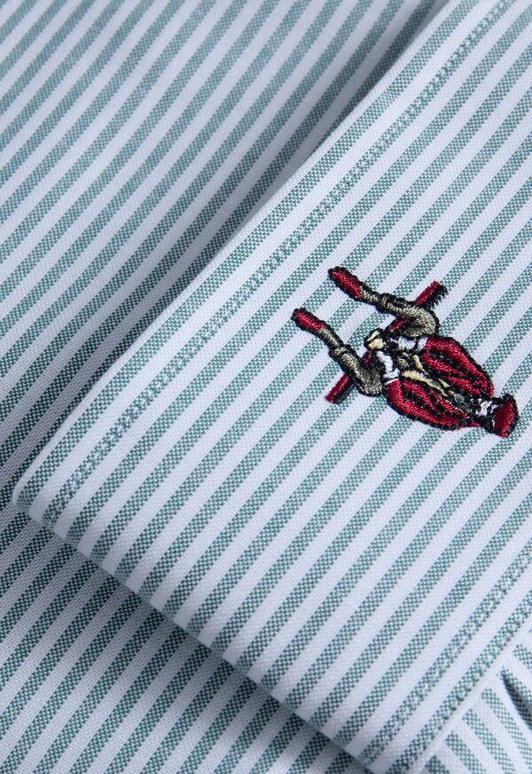 Paul Stuart Stripe Oxford Logo Sport Shirt
