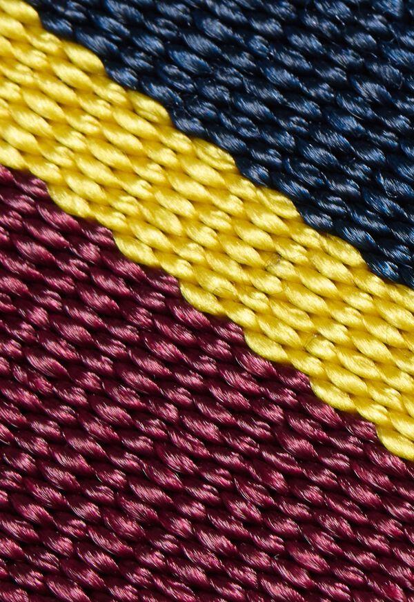 Paul Stuart Striped Belt With Leather Trim