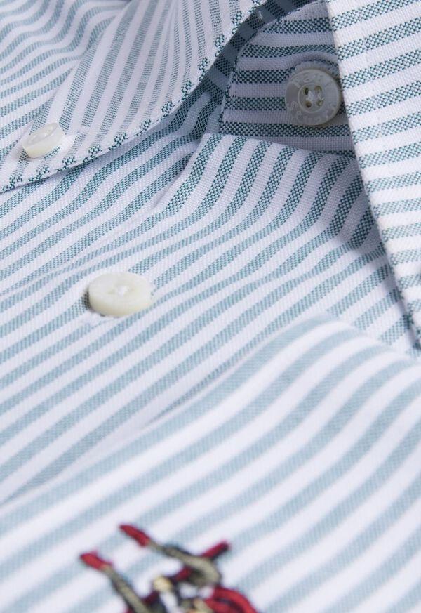 Paul Stuart Striped Oxford Logo Sport Shirt