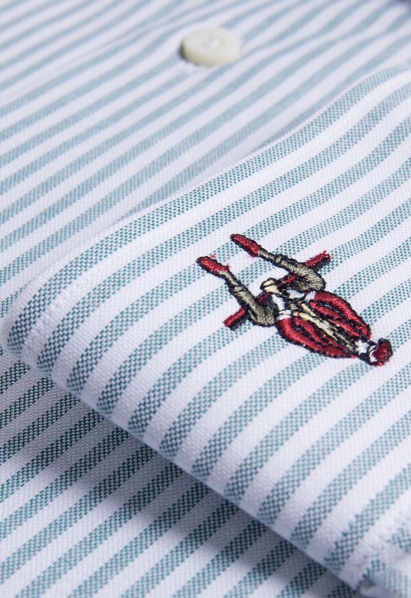 Paul Stuart Striped Oxford Logo Sport Shirt