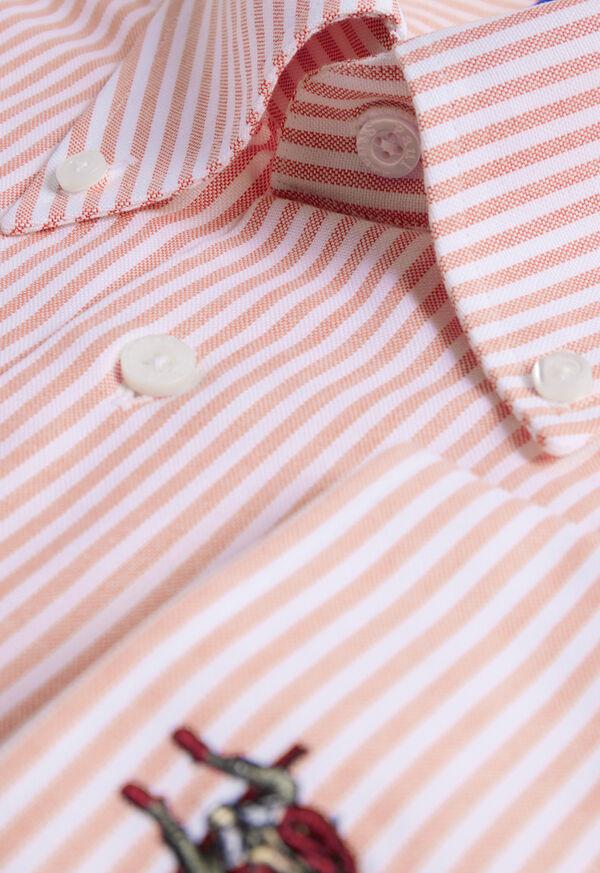 Paul Stuart Striped Oxford Logo Sport Shirt