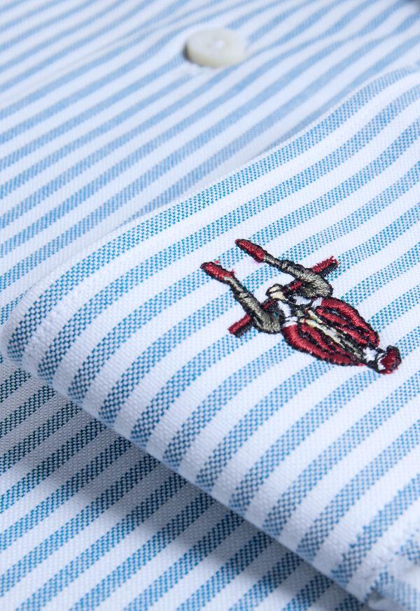 Paul Stuart Striped Oxford Logo Sport Shirt