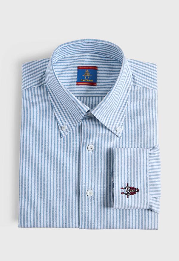 paul stuart Striped Oxford Logo Sport Shirt