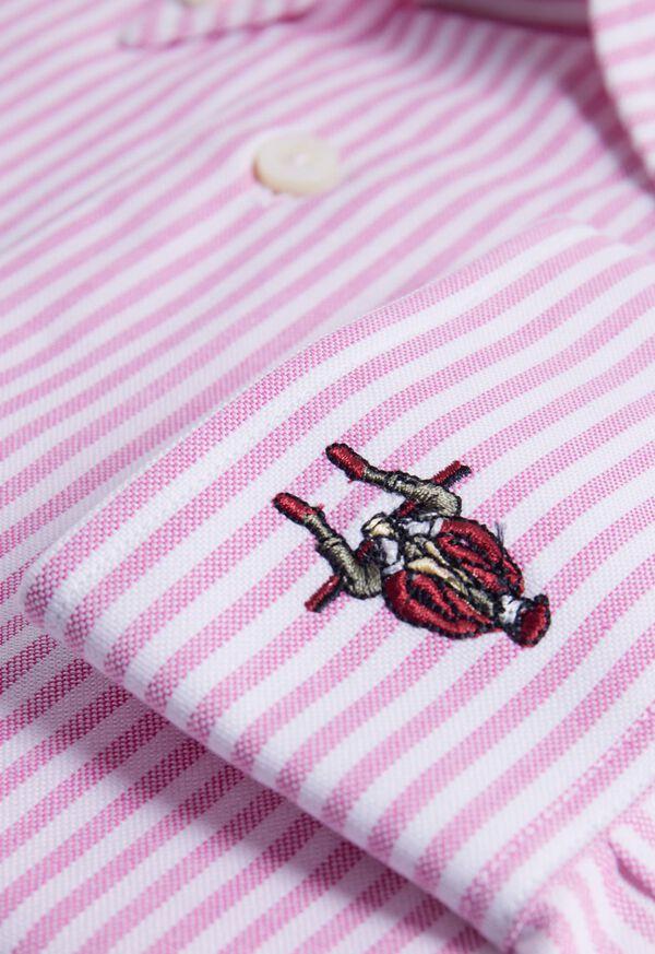 Paul Stuart Striped Oxford Logo Sport Shirt