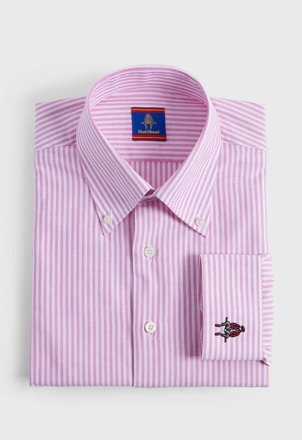 paul stuart Striped Oxford Logo Sport Shirt