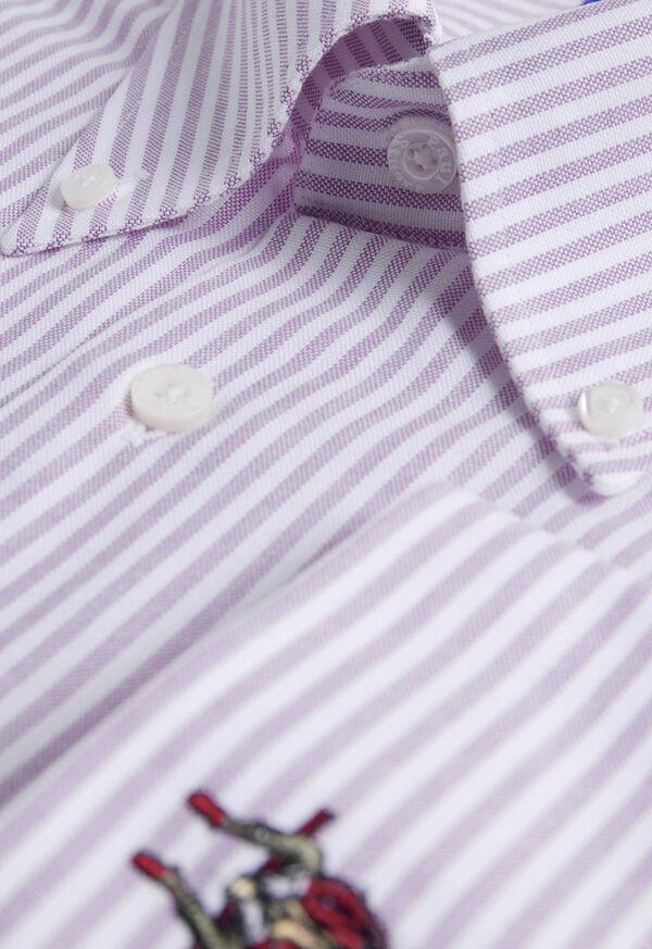 Paul Stuart Striped Oxford Logo Sport Shirt