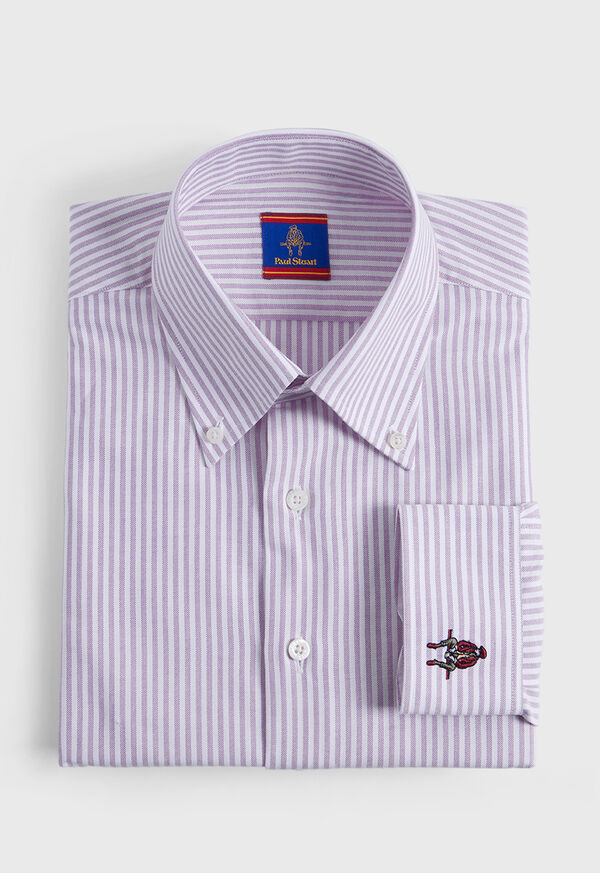 paul stuart Striped Oxford Logo Sport Shirt