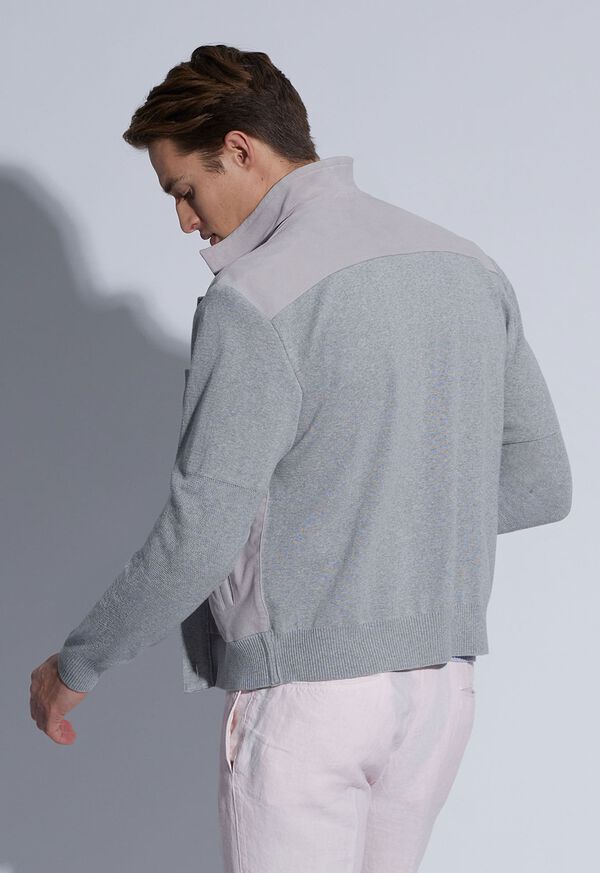 Paul Stuart Suede & Cotton Knit Blouson