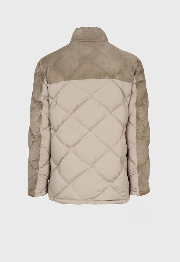 Paul Stuart Suede Diamond Quilt Down Jacket