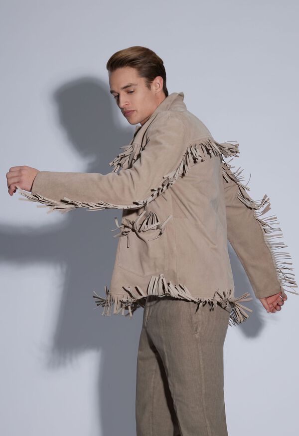 Paul Stuart Suede Fringed Jacket
