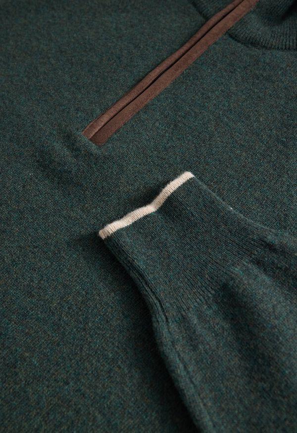 Paul Stuart Suede Trim Quarter Zip Pullover