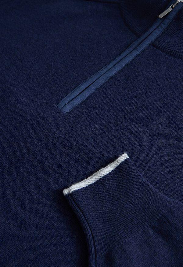 Paul Stuart Suede Trim Quarter Zip Pullover