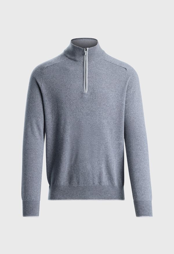 paul stuart Suede Trim Quarter Zip Pullover