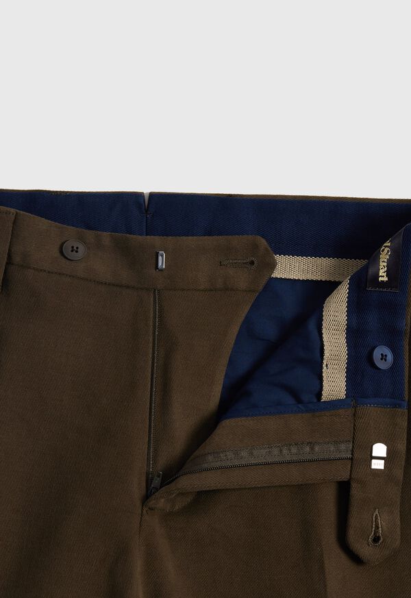 Paul Stuart Suede Trimmed Brushed Cotton Trouser