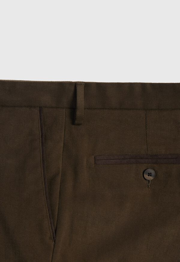 Paul Stuart Suede Trimmed Brushed Cotton Trouser