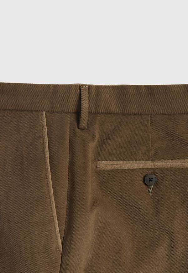 Paul Stuart Suede Trimmed Brushed Cotton Trouser