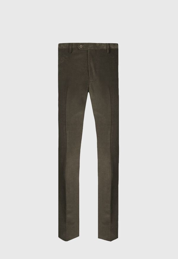 paul stuart Suede Trimmed Corduroy Trouser