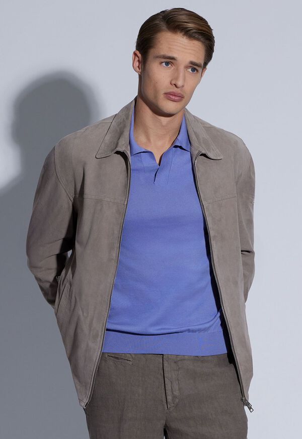 Paul Stuart Suede Zip Front Jacket