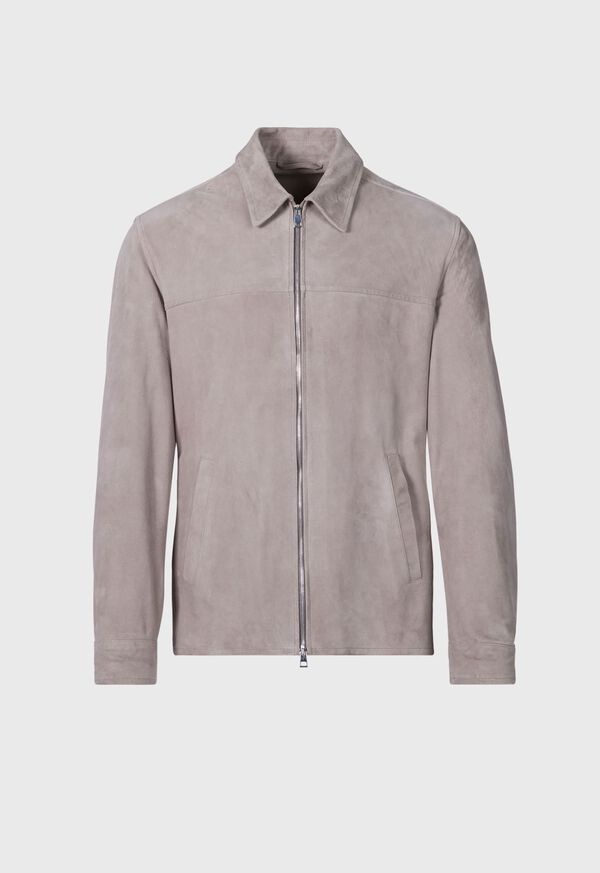 paul stuart Suede Zip Front Jacket
