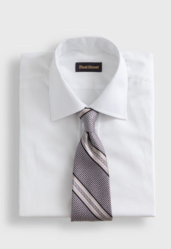 Paul Stuart Textured Stripe Woven Silk Tie
