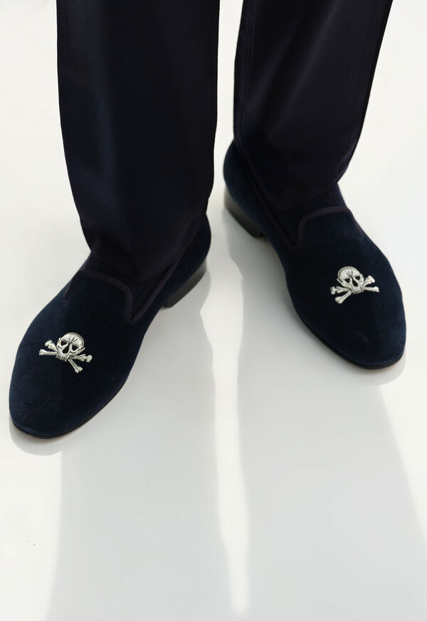 Paul Stuart Tyler Velvet Skull Slip-on