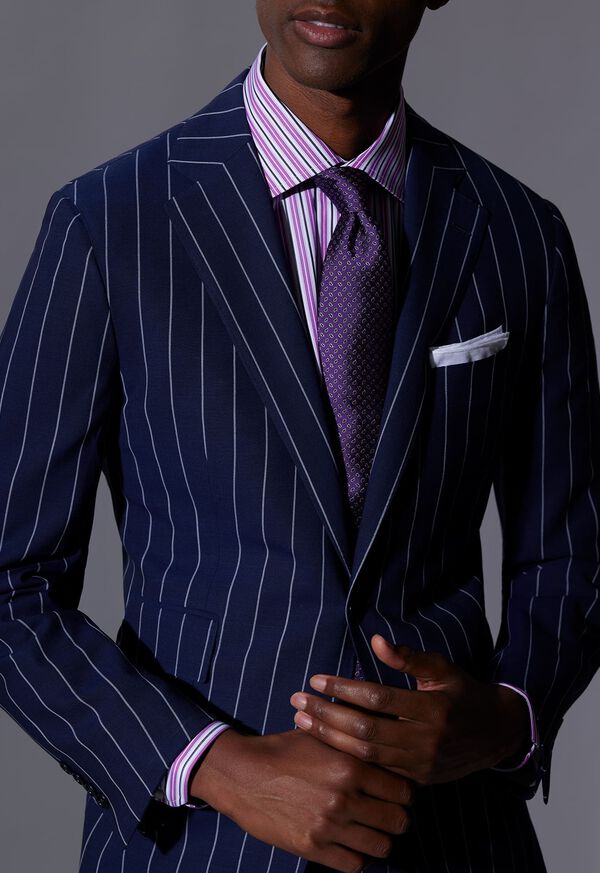 Paul Stuart Variegated Stripe Slim Fit Dress Shirt