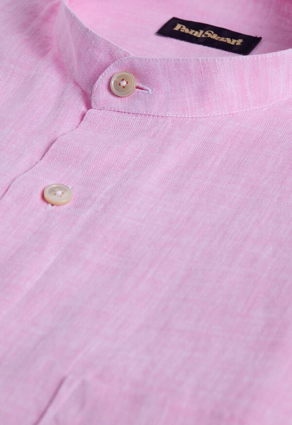 Paul Stuart Washed Linen Stand Collar Shirt