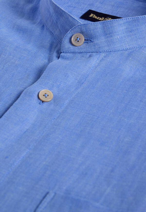 Paul Stuart Washed Linen Stand Collar Shirt