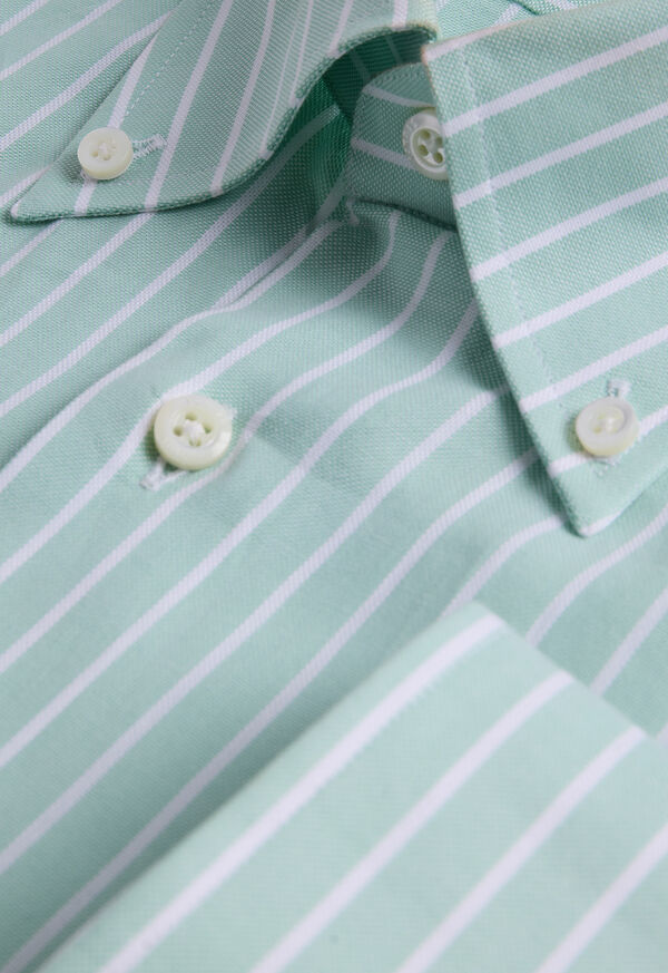 Paul Stuart Wide Striped Oxford Logo Sport Shirt
