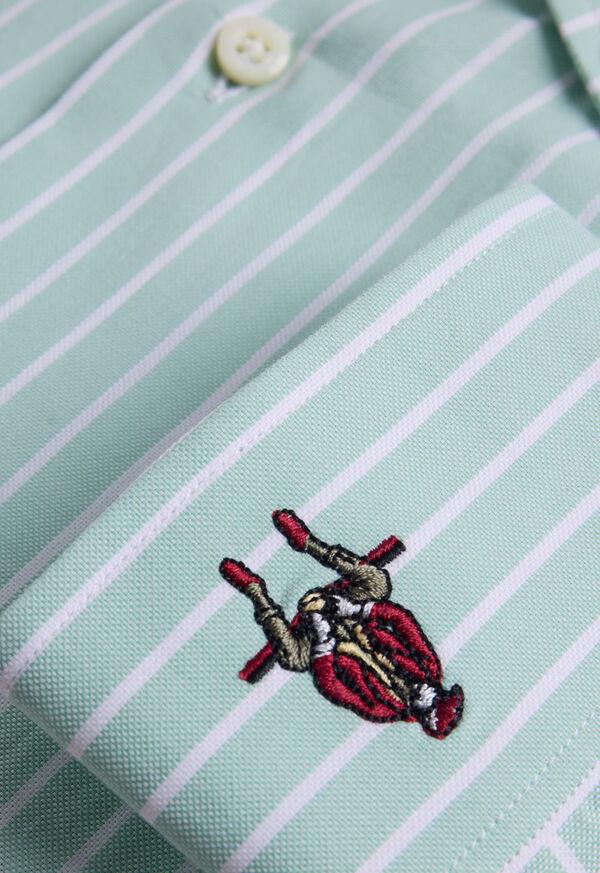 Paul Stuart Wide Striped Oxford Logo Sport Shirt