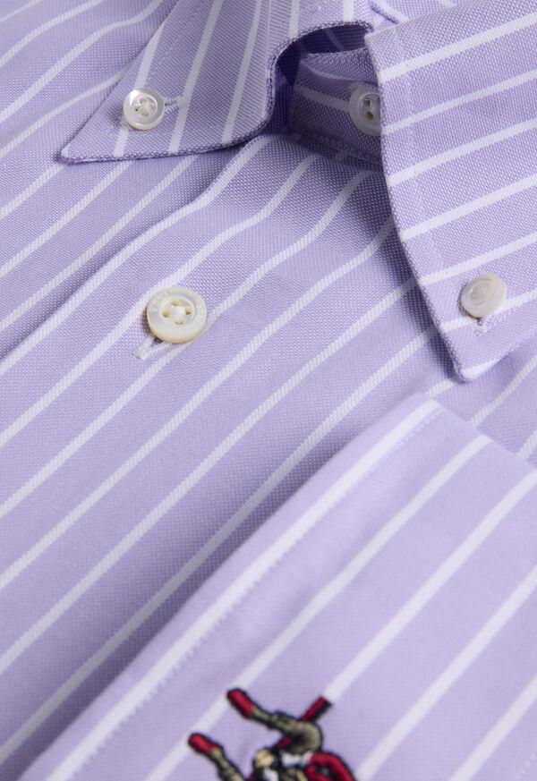 Paul Stuart Wide Striped Oxford Logo Sport Shirt