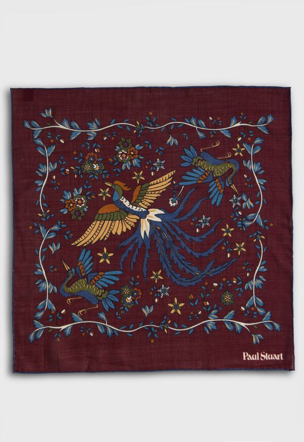 Paul Stuart Woodland Print Pocket Square