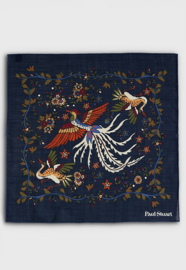 Paul Stuart Woodland Print Pocket Square